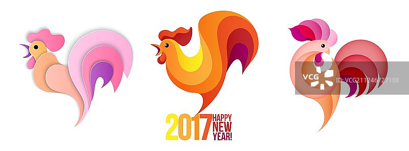 新年公鸡合集图片素材
