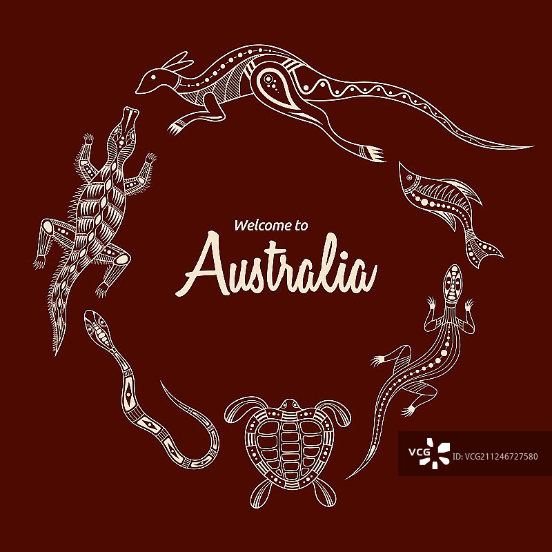 澳大利亚动物：袋鼠、蜥蜴、鳄鱼图片素材