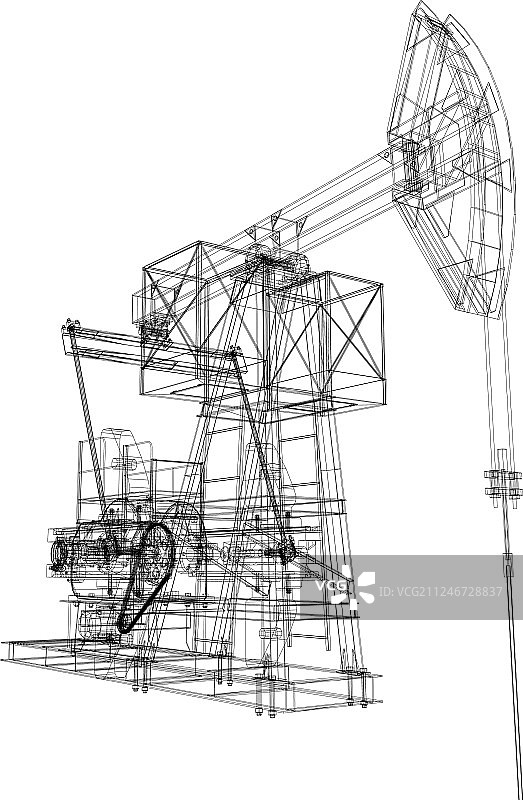 3D抽油机渲染图图片素材