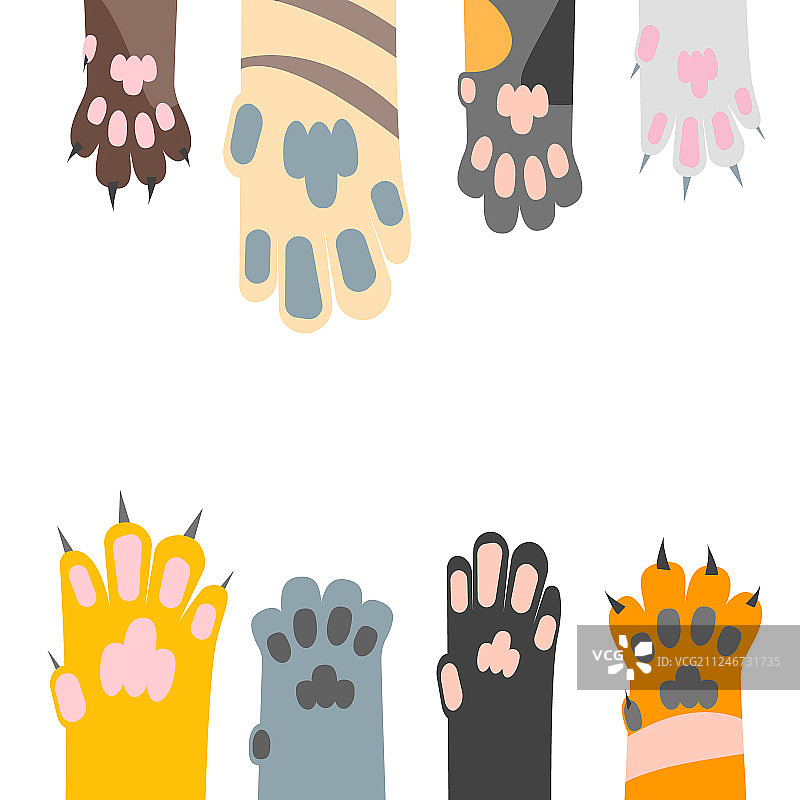 卡通猫爪卡片背景图片素材