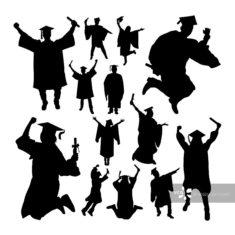 学术毕业剪影图片素材