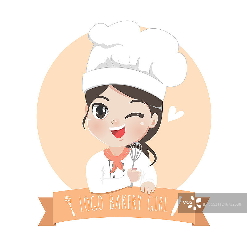 烘焙店女孩logo图片素材