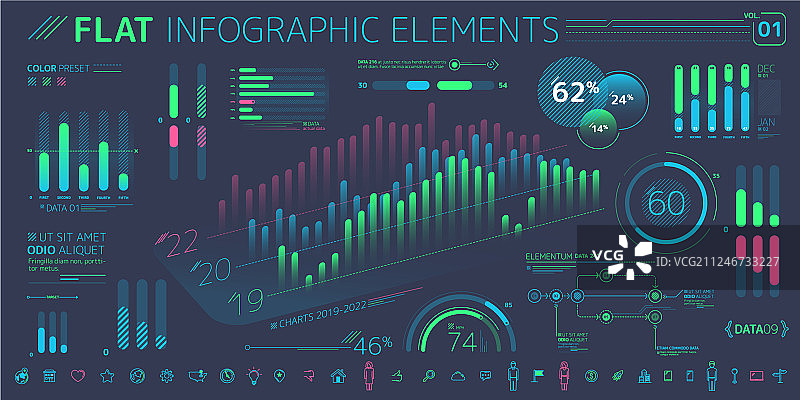 企业信息图表元素合集图片素材