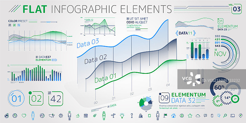 企业信息图表元素合集图片素材