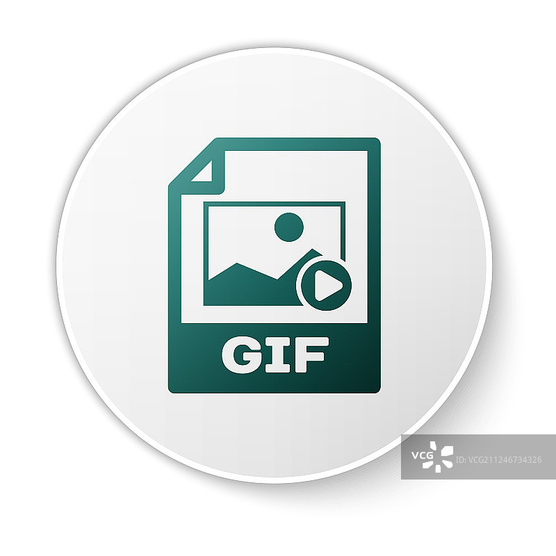 绿色GIF文件下载按钮图标图片素材