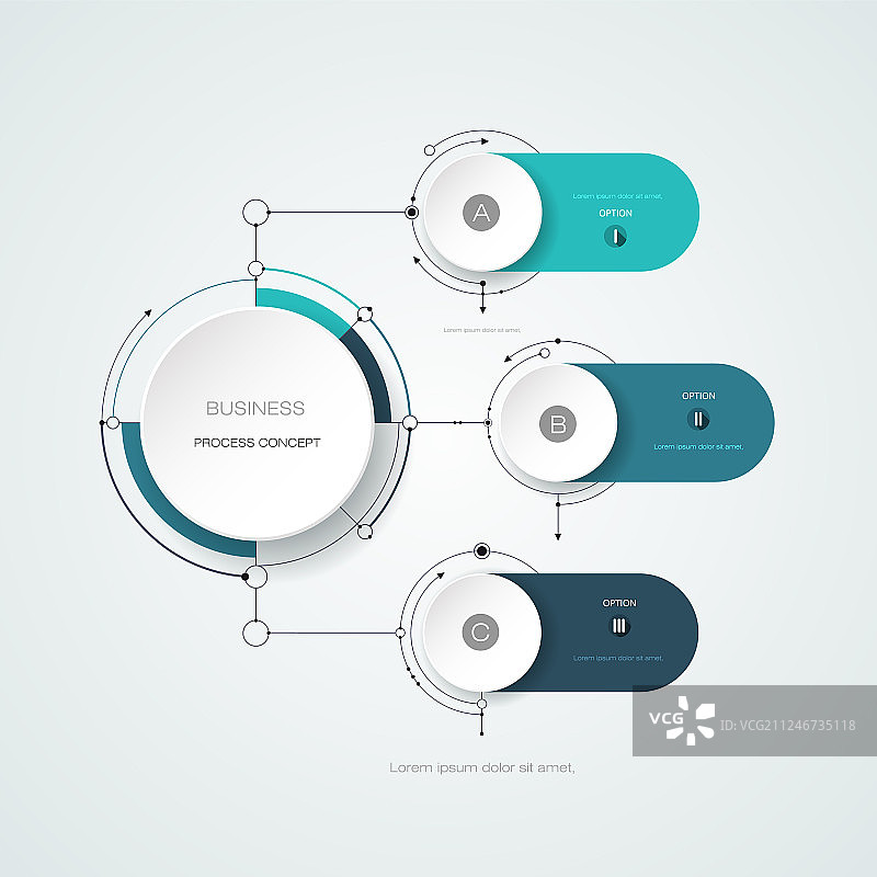 抽象分子与3D纸质标签图片素材
