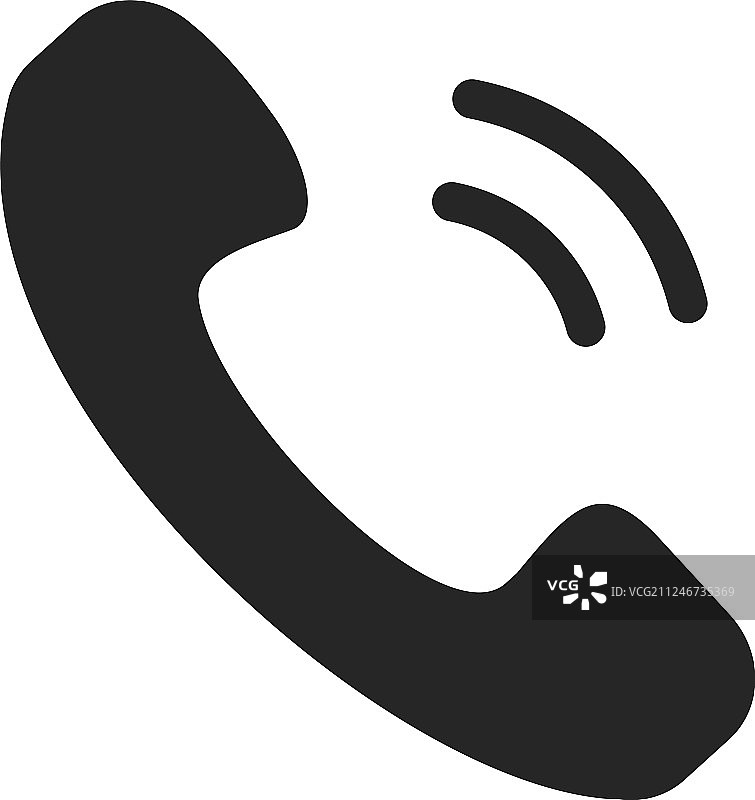 黑色电话听筒图标图片素材