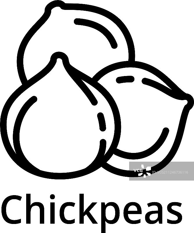 鹰嘴豆轮廓图标图片素材
