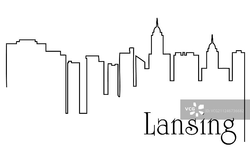 兰辛市单线画图片素材