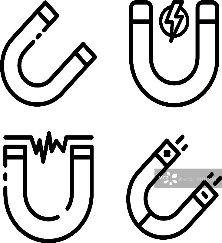 磁铁图标轮廓样式合集图片素材