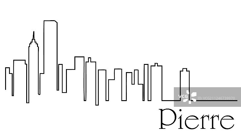 皮埃尔市单线绘画图片素材