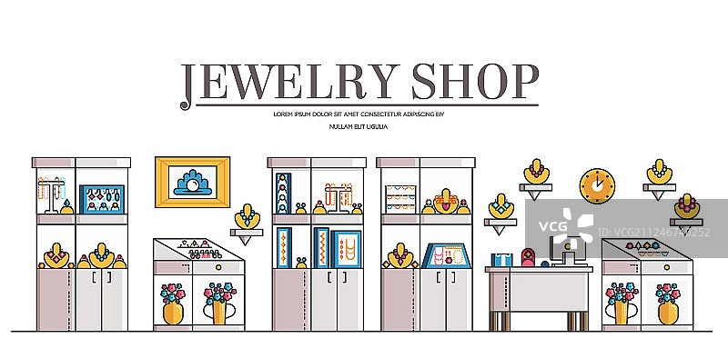 现代珠宝店或商店内部图片素材