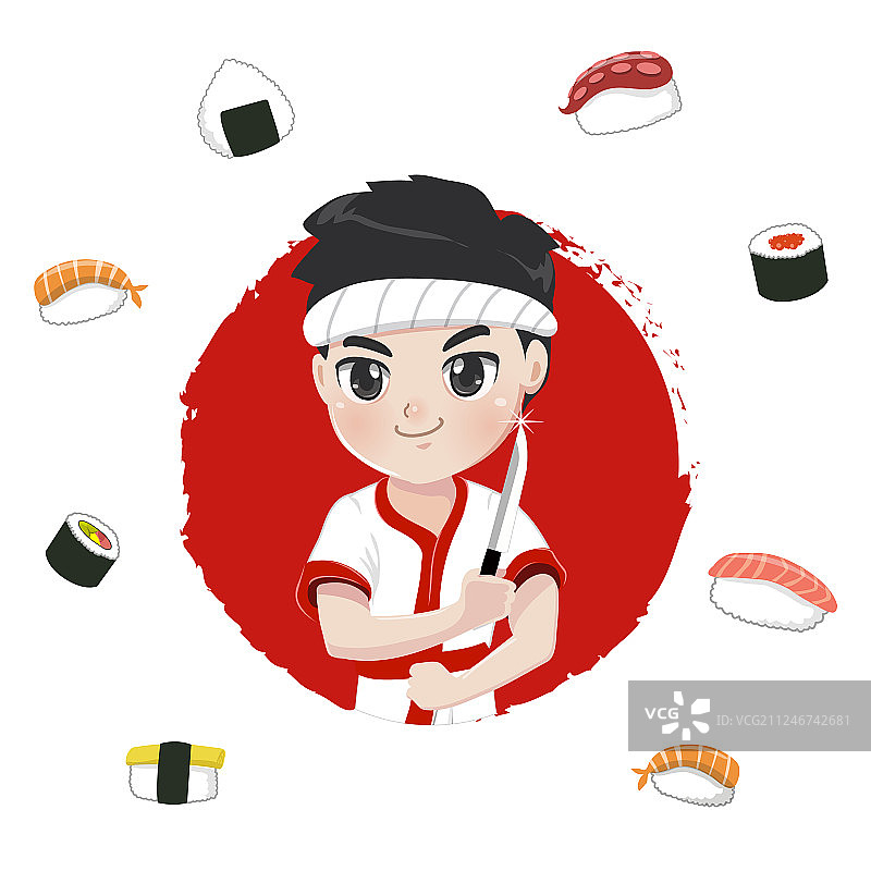 寿司厨师标志图片素材
