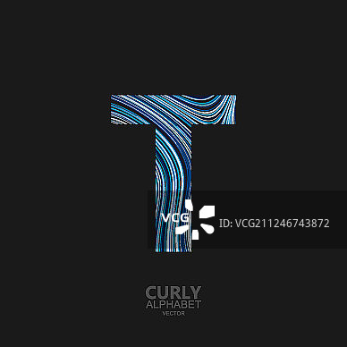 卷曲纹理字母T图片素材