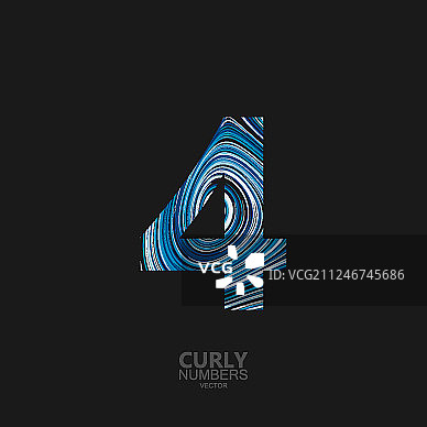 蓝色数字4图片素材