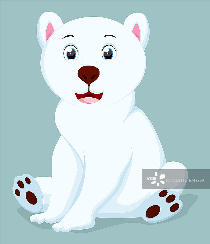 可爱的北极熊卡通图片素材