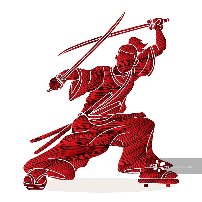 准备用剑战斗的武士图片素材