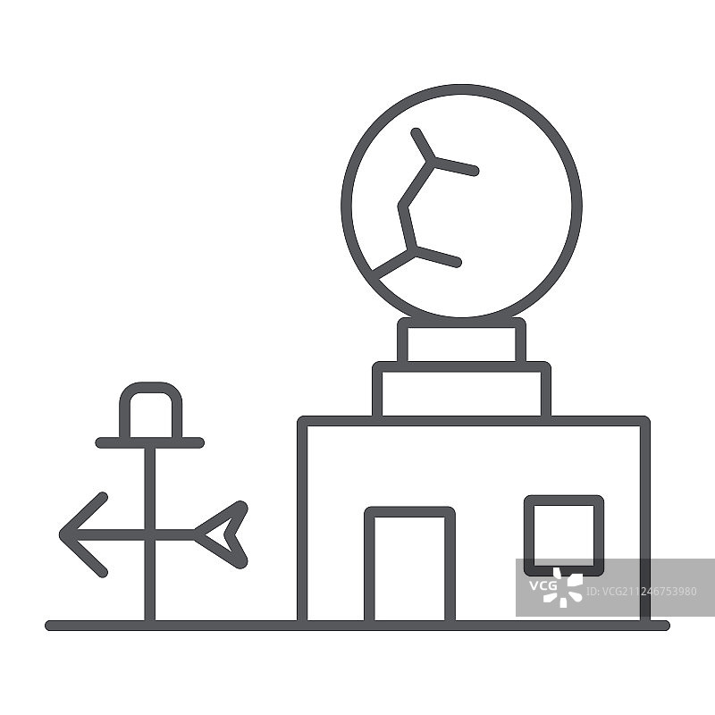 气象站细线图标：风速计图片素材