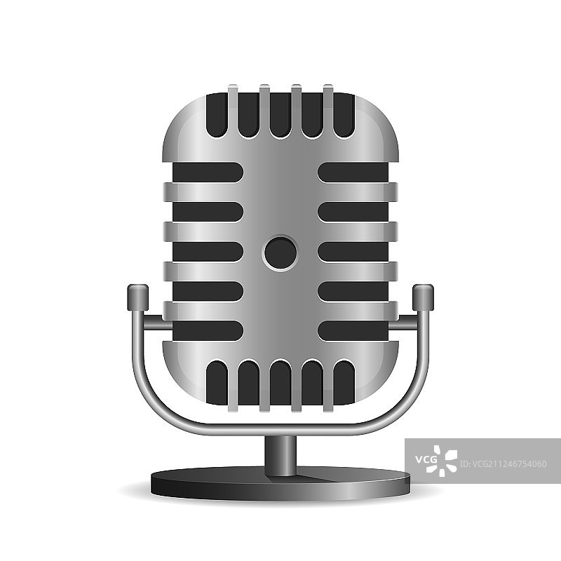 复古金属录音棚麦克风图标图片素材