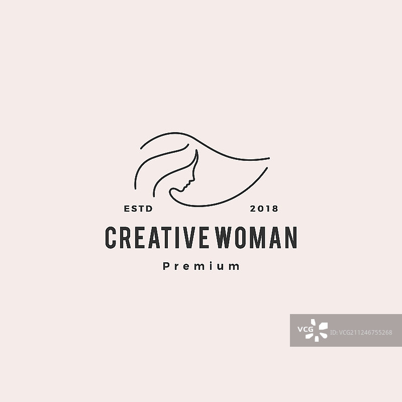 女性Logo图标线条轮廓图片素材