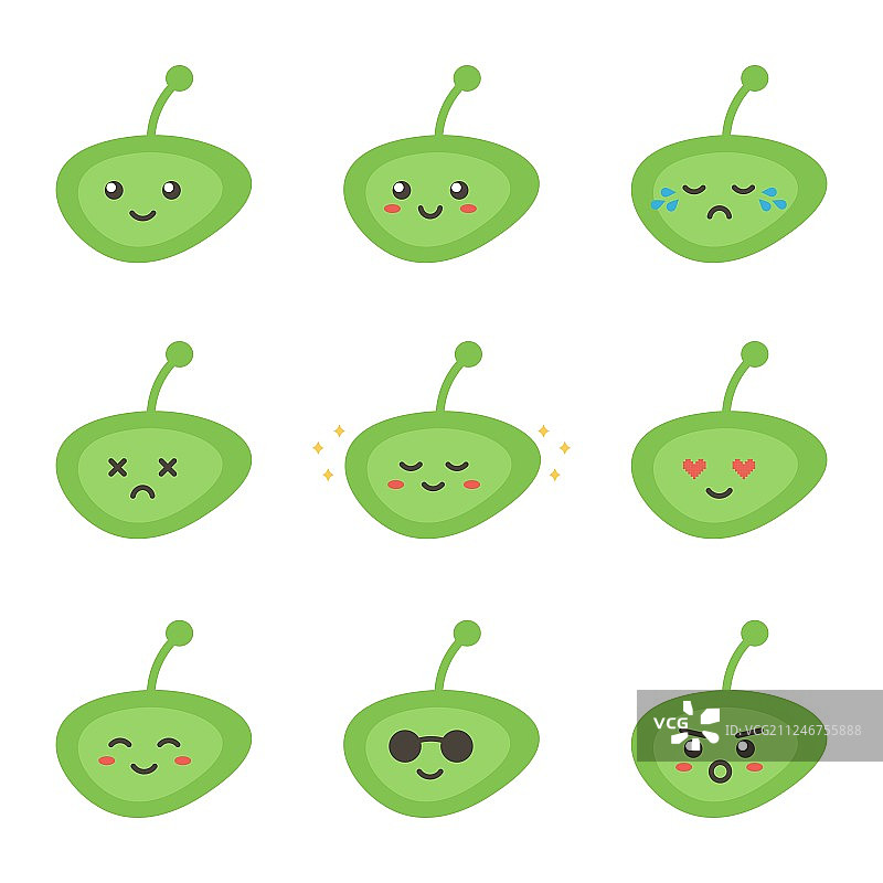 可爱绿色小外星人图片素材