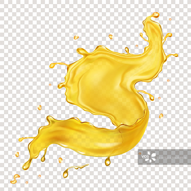 橙色液体飞溅芒果菠萝汁图片素材