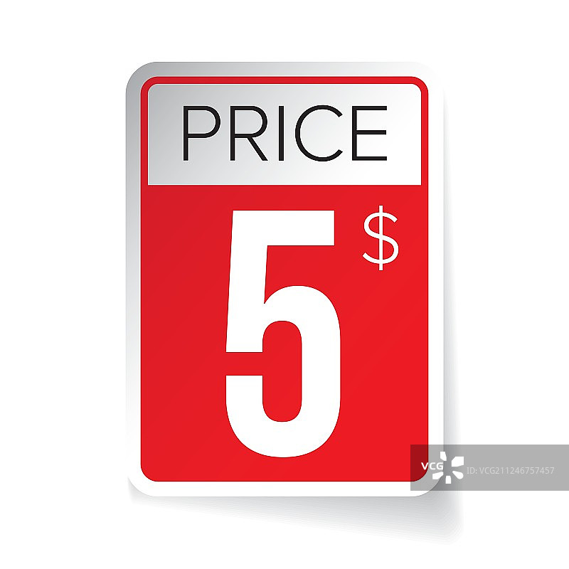 价格标签贴纸 - 五美元图片素材
