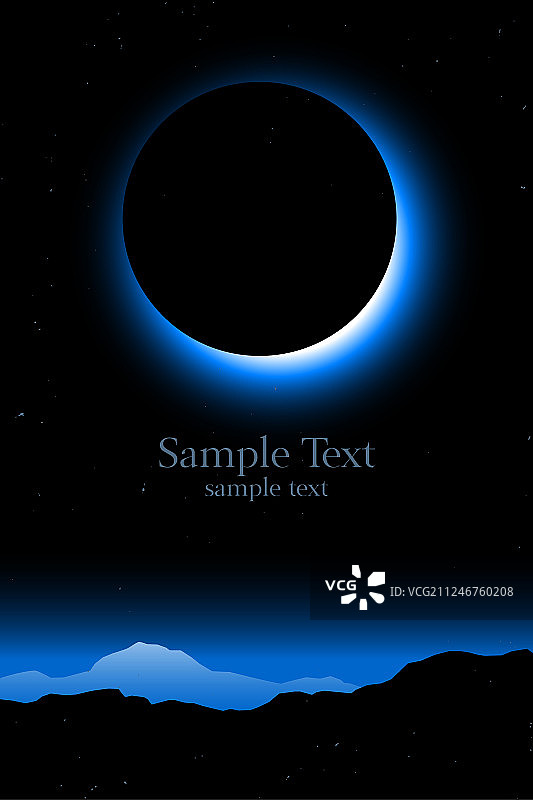 日全食极简风景与文案图片素材