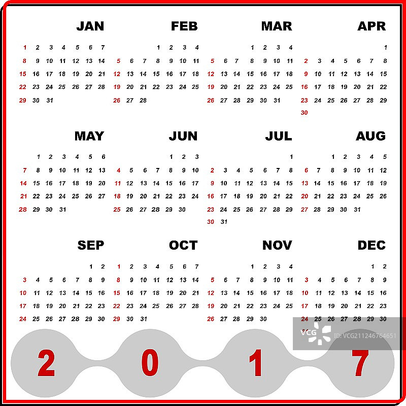 2017年日历的商务框架模板图片素材