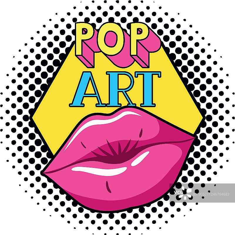 波普艺术风格女性嘴唇图标图片素材