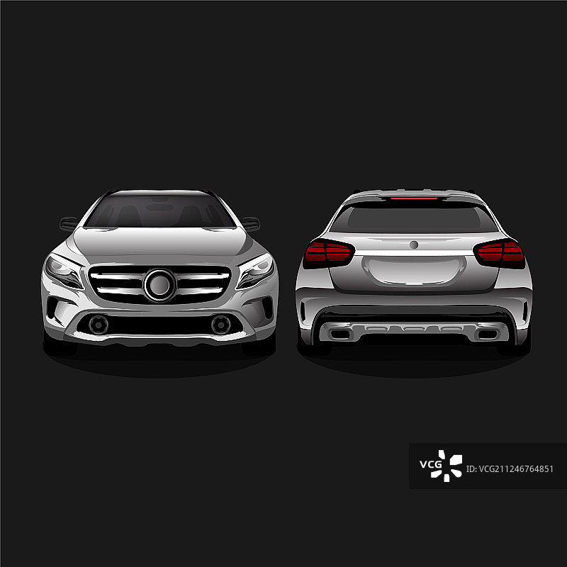 跑车正面背面图片素材