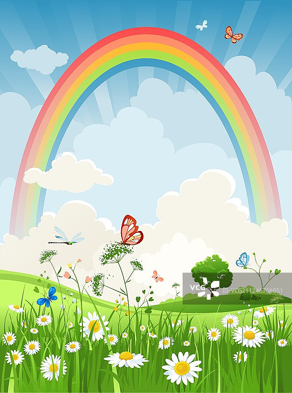 夏日彩虹图片素材