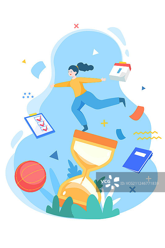 时间工作效率加班招聘活动商务办公扁平插画图片素材