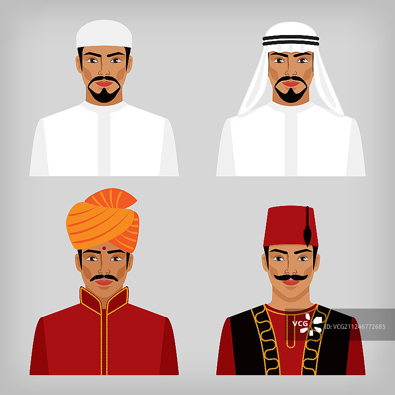 穿着传统服装的东方男人图片素材