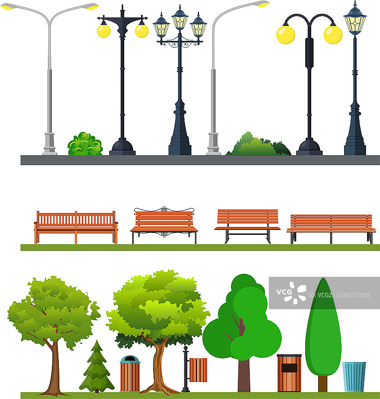 灯柱和户外元素图片素材