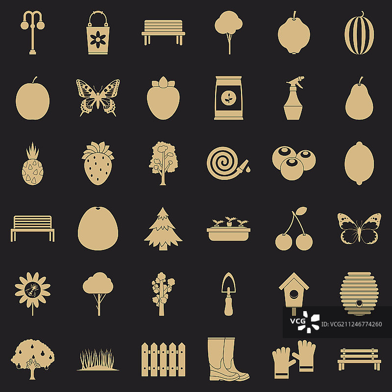 幼苗图标简约风格集图片素材