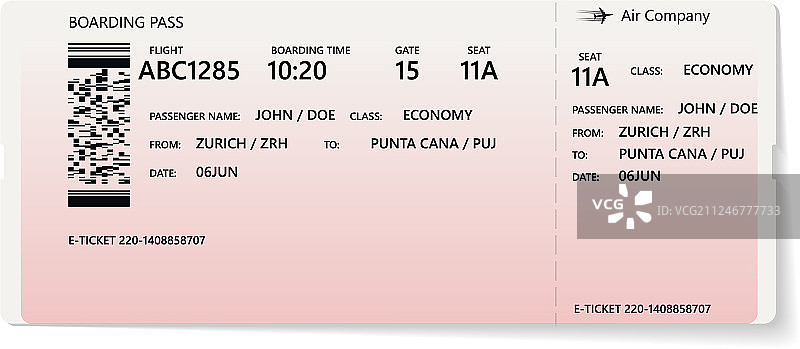 红色和白色登机牌图片素材