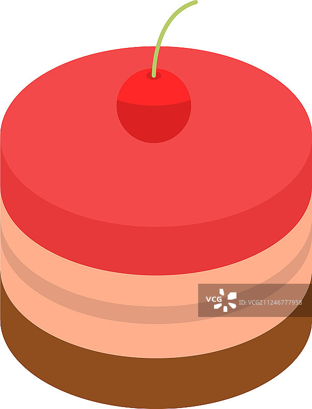 樱桃蛋糕图标2.5D风格图片素材