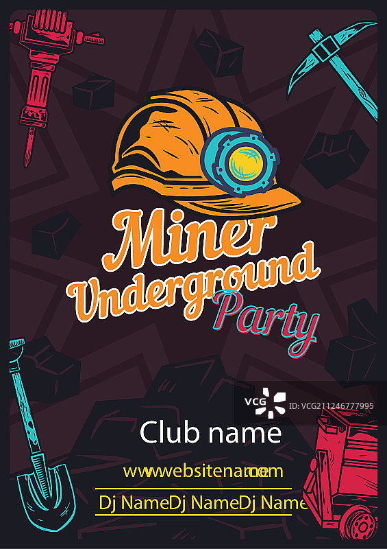 矿工头盔海报设计图片素材