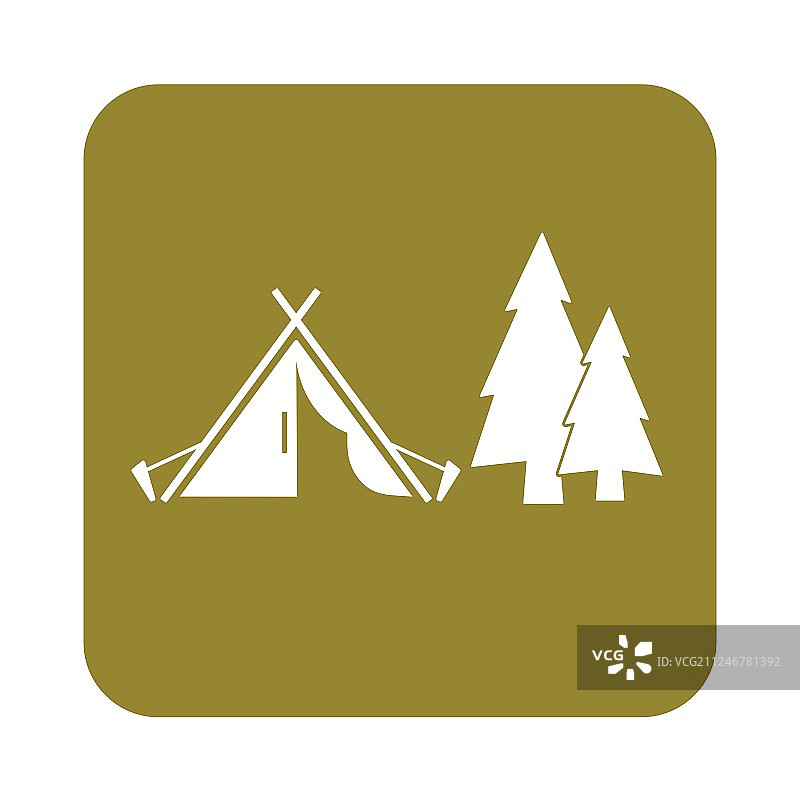 旅游帐篷风格化图标图片素材