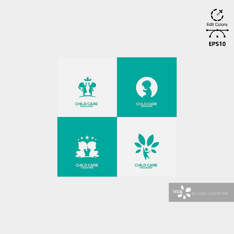 儿童保育标志设计图片素材