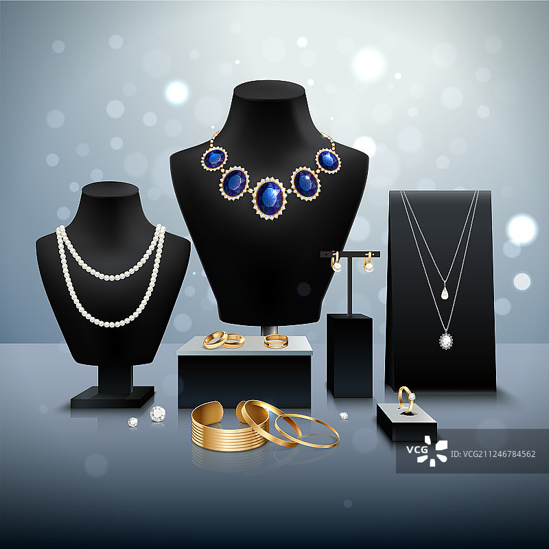 逼真的珠宝展示图片素材