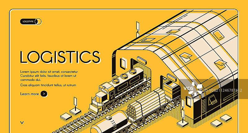 仓库物流铁路木材全球运输图片素材