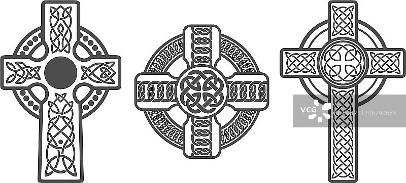 三个凯尔特十字架纹身艺术图片素材