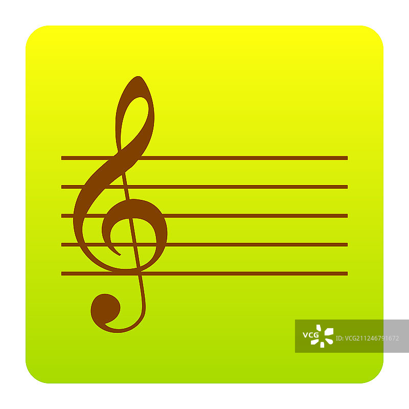 小提琴高音谱号棕色图标图片素材