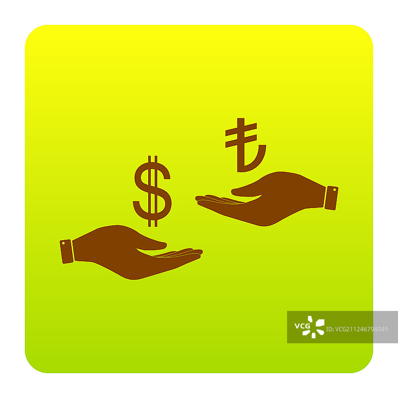 货币兑换从手中到手中的美元和图片素材