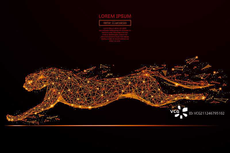 猎豹低多边形火焰图片素材