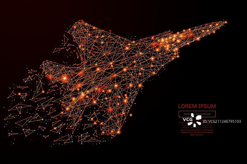 低多边形火焰战斗机图片素材