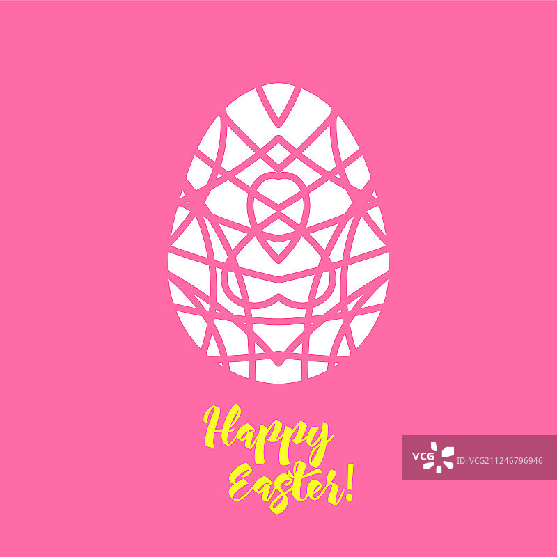 复活节快乐激光切割贺卡模板图片素材