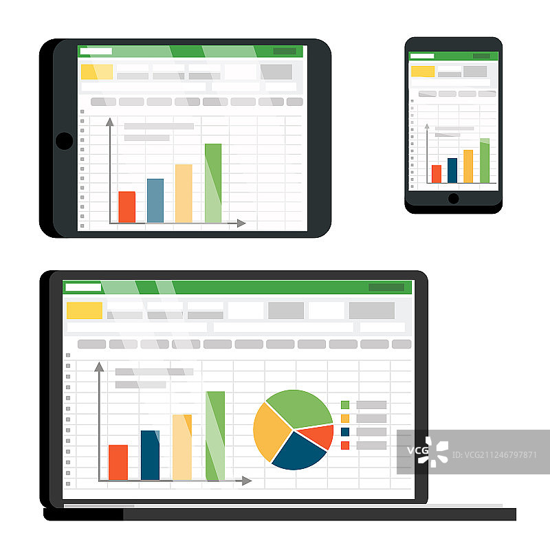 平板智能手机上的电子表格图片素材